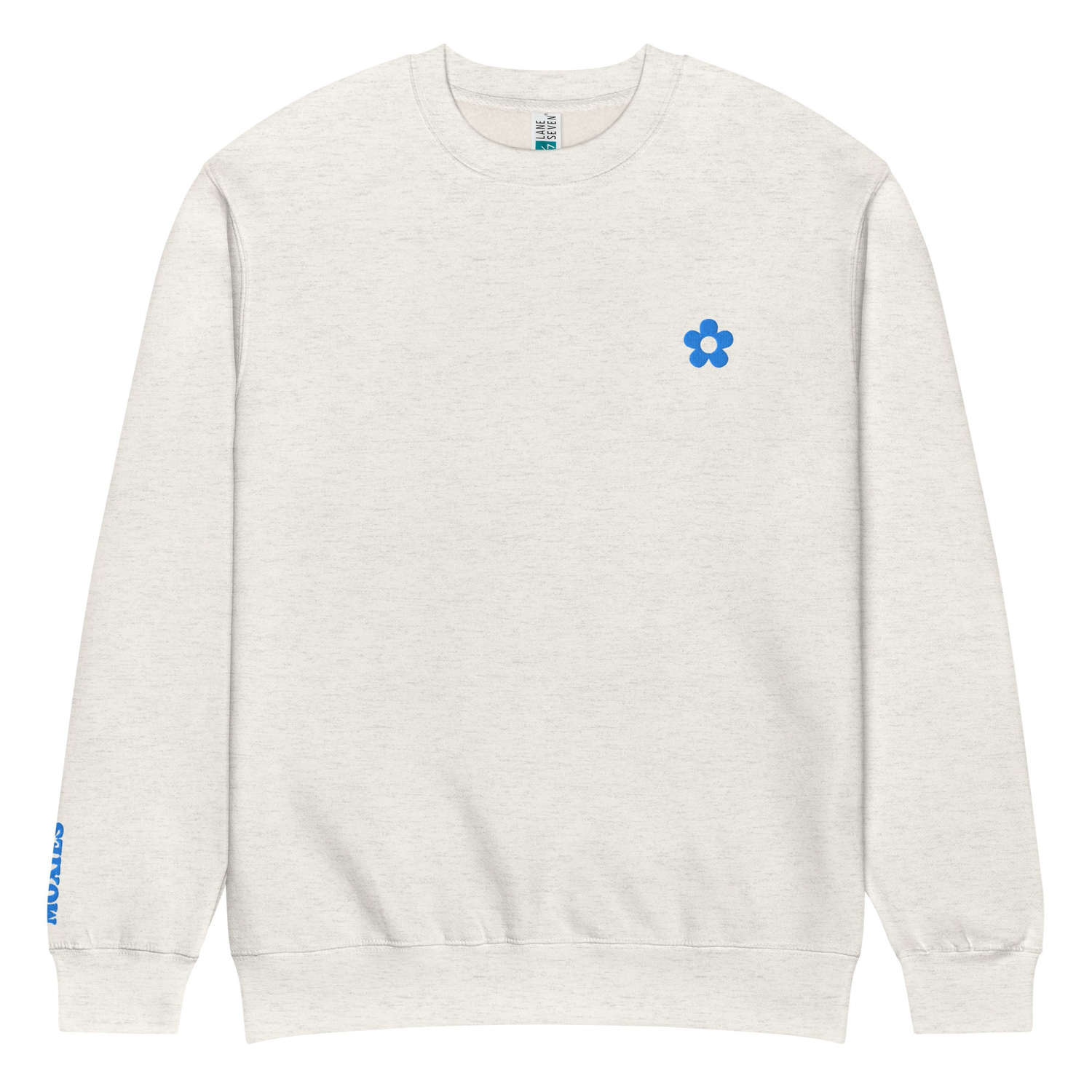 Light blue hoodie with Moxies logo on the front
