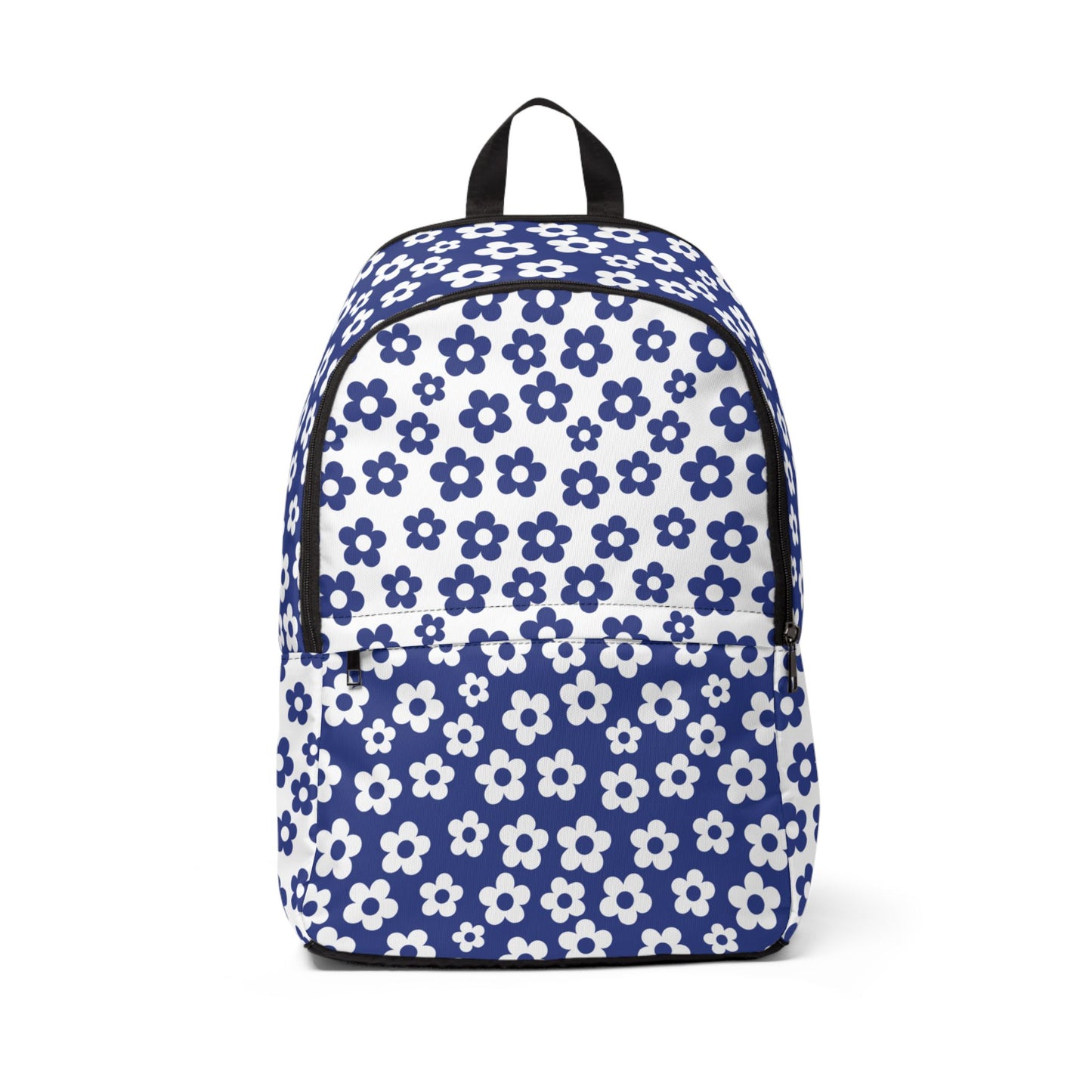 White + Navy Mini Flower Backpack