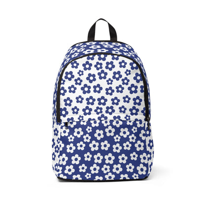 White + Navy Mini Flower Backpack