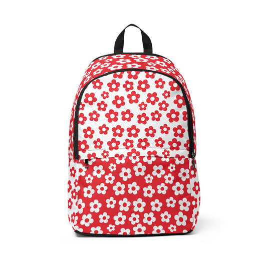 White + Red Mini Flower Backpack