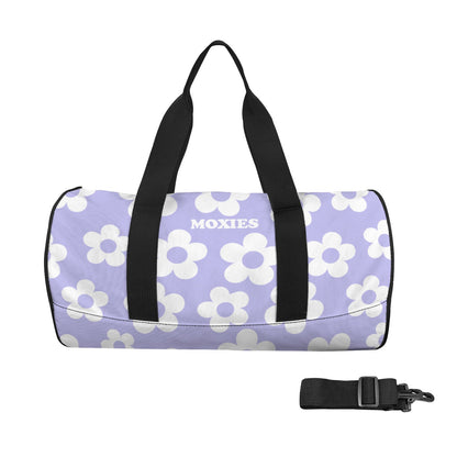 Purple + White Moxies Flower Duffel