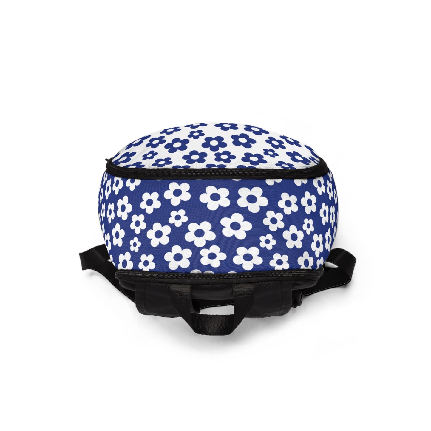 White + Navy Mini Flower Backpack