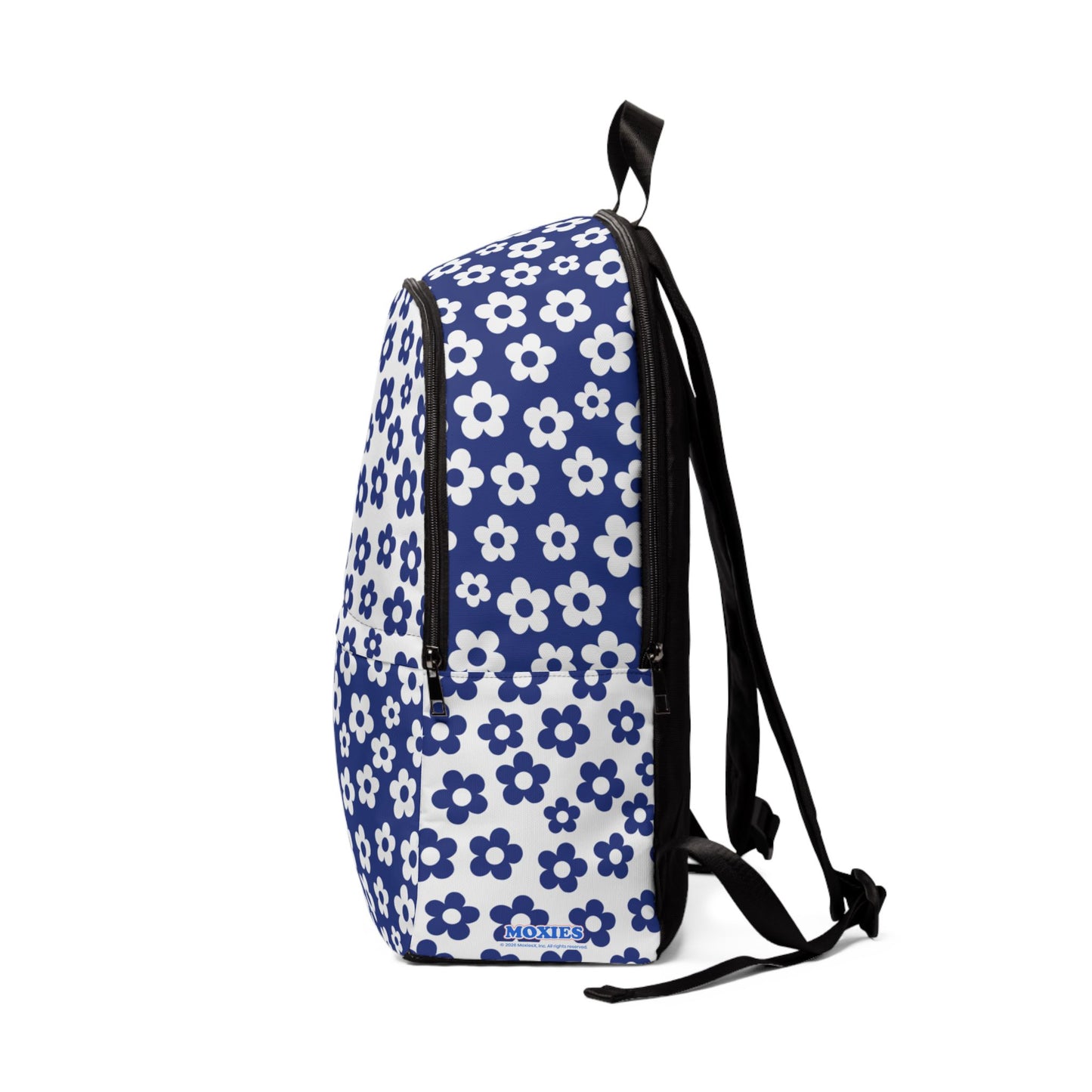 White + Navy Mini Flower Backpack