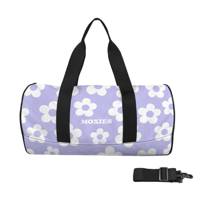 Purple + White Moxies Flower Duffel