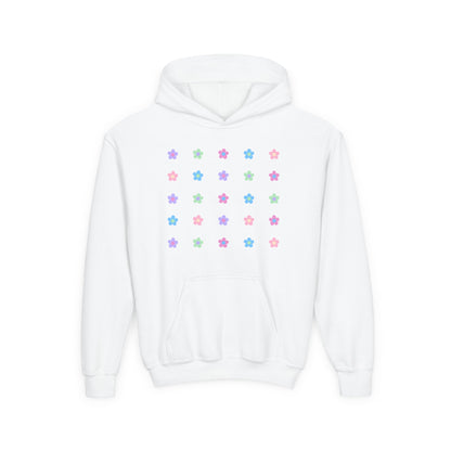 Pastel Flowers Grid Hoodie for Kids