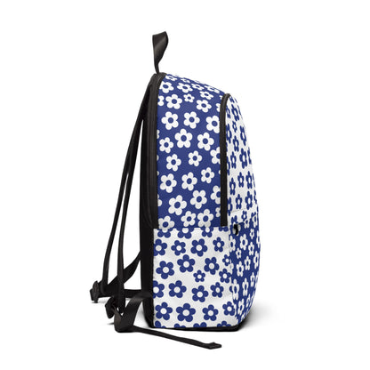 White + Navy Mini Flower Backpack