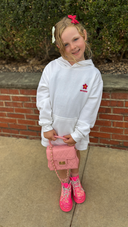 Moxies Embroidered Flower Fleece Hoodie for Kids