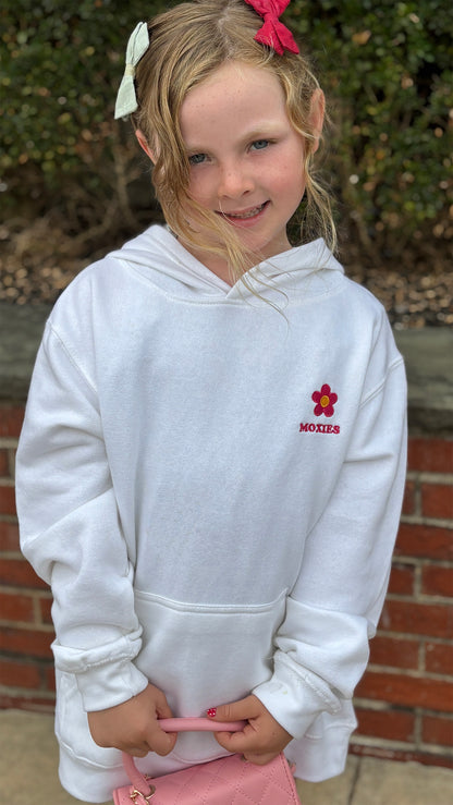 Moxies Embroidered Flower Fleece Hoodie for Kids