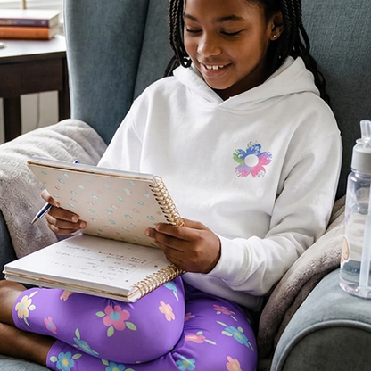 The Paint Spattered Flower Hoodie Sweatshirt for Kids