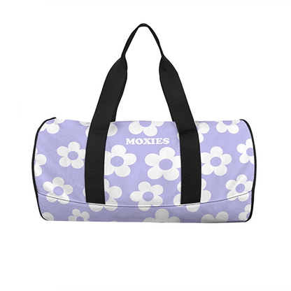 Purple + White Moxies Flower Duffel